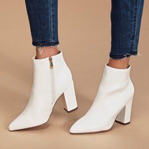 Ottava White High Heel Booties